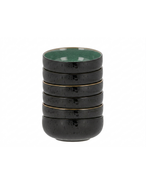 Bitz Kom Ø 18cm Bitz Gastro zwart/groen set van 6
