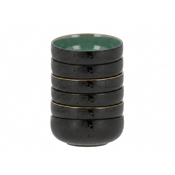 Bitz Kom Ø 18cm Bitz Gastro zwart/groen set van 6