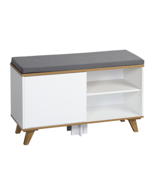 Kesper Schoenenkast met zitkussen 77x30x48cm wit