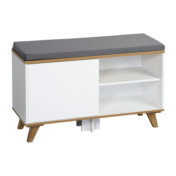 Kesper Schoenenkast met zitkussen 77x30x48cm wit