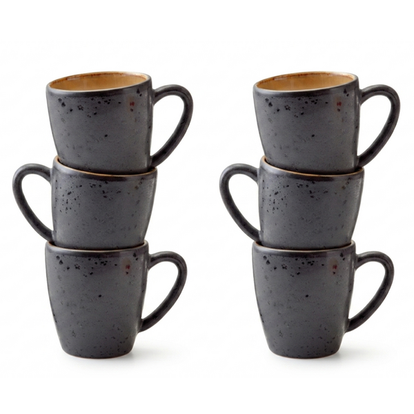 Bitz Mok 19cl Bitz Gastro zwart/amber set van 6