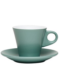  Cappuccino kop en schotel groen Napoli