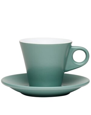  Cappuccino kop en schotel groen Napoli