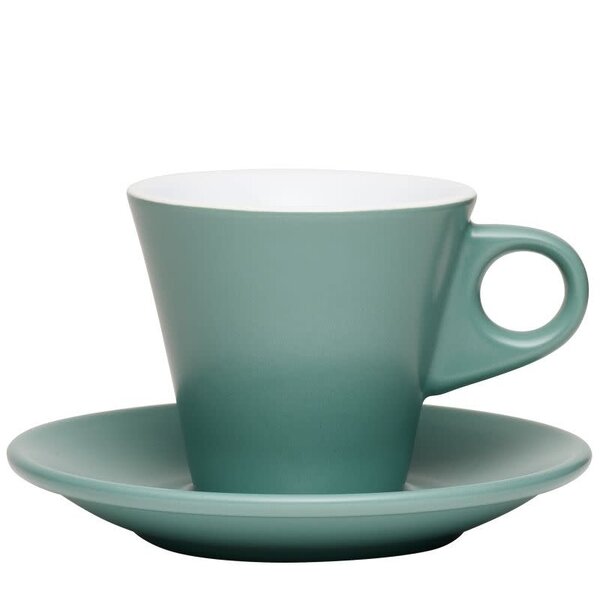 Cappuccino kop en schotel groen Napoli