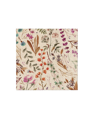  Servet 33x33cm Dried Floral Bouquet set 20 stuks