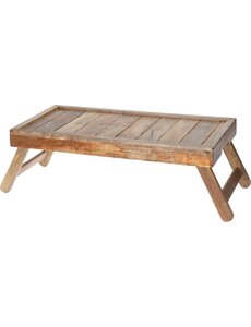 Excellent Houseware Bedtafel met inklapbare poten mangohout