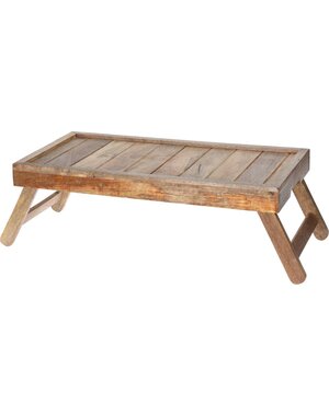 Excellent Houseware Bedtafel met inklapbare poten mangohout
