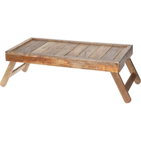 Excellent Houseware Bedtafel met inklapbare poten mangohout