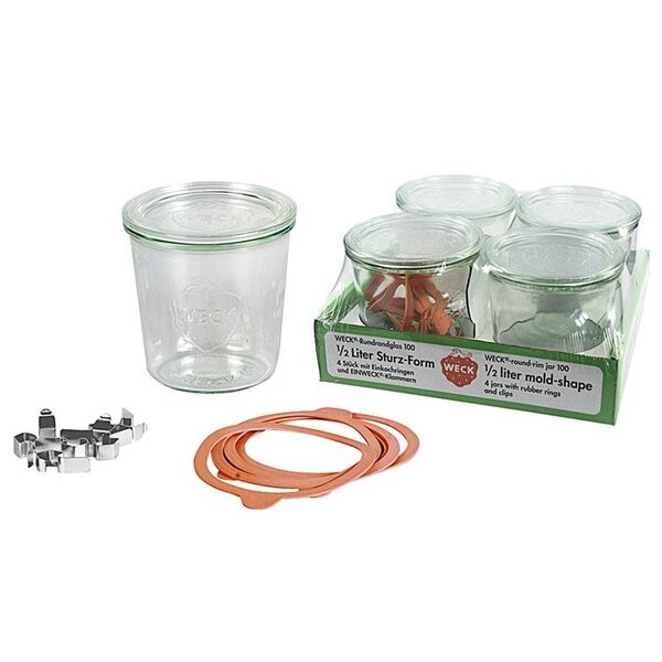 Weck Inmaakglas set 4 stuks conisch 500 ml