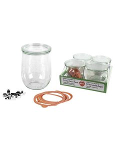 Weck Inmaakglas set 4 stuks tulpmodel inhoud  1 liter