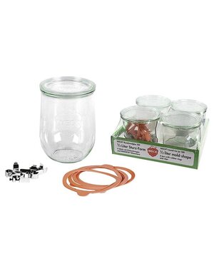 Weck Inmaakglas set 4 stuks tulpmodel inhoud  1 liter