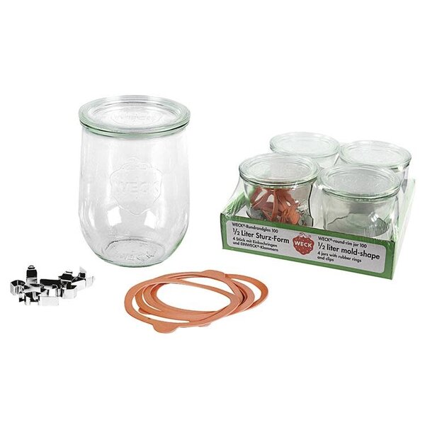 Weck Inmaakglas set 4 stuks tulpmodel inhoud  1 liter