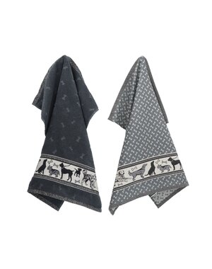 Bunzlau Castle Set keuken- en theedoek Dog Anthracite