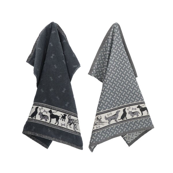 Bunzlau Castle Set keuken- en theedoek Dog Anthracite