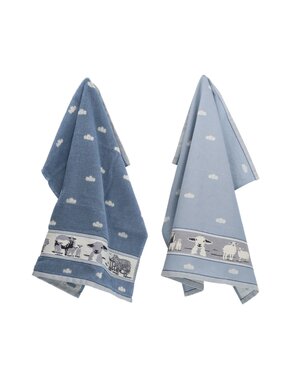 Bunzlau Castle Set keuken- en theedoek Sheep Grey-Blue
