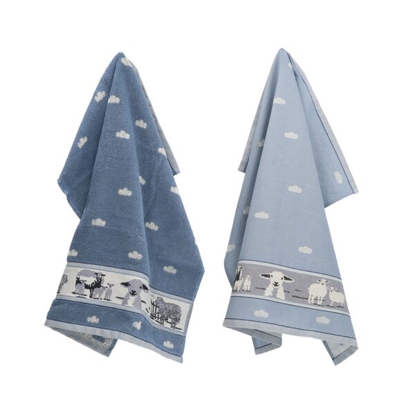 Bunzlau Castle Set keuken- en theedoek Sheep Grey-Blue