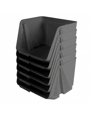 Sunware Opbergbak M Stackable Sigma Home antraciet set/6