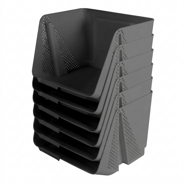 Sunware Opbergbak M Stackable Sigma Home antraciet set/6