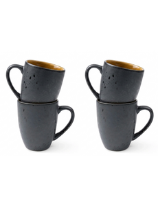 Bitz Mok 30cl Bitz Gastro zwart/amber set van 4