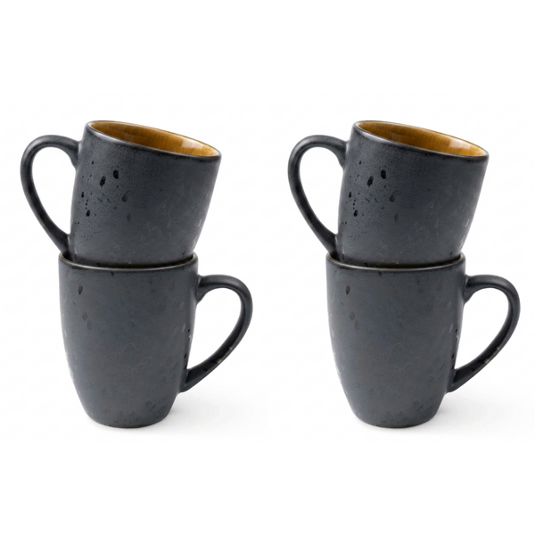 Bitz Mok 30cl Bitz Gastro zwart/amber set van 4