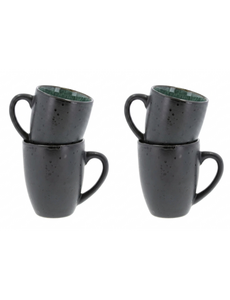 Bitz Mok 30cl Bitz Gastro zwart/groen set van 4