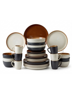 Bitz Serviesset 36-delig Bitz Gastro Crème & Amber/Zwart