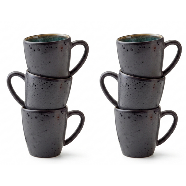 Bitz Mok 19cl Bitz Gastro zwart/groen set van 6
