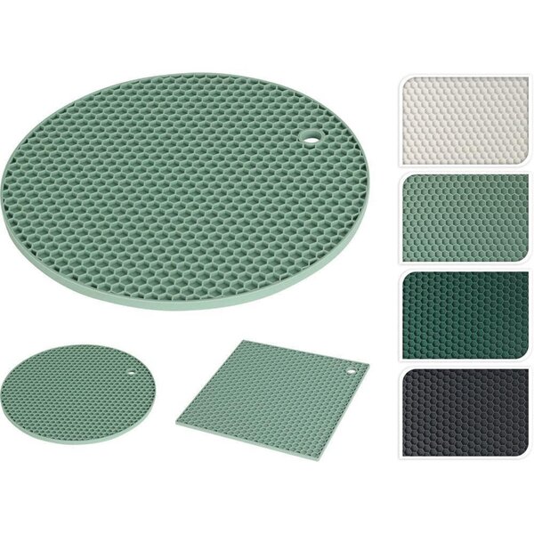 Excellent Houseware Onderzetter vierkant/rond silicone 8 assorti