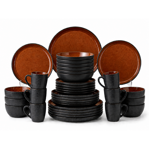 Bitz Serviesset 36-delig Bitz Gastro Amber/Zwart