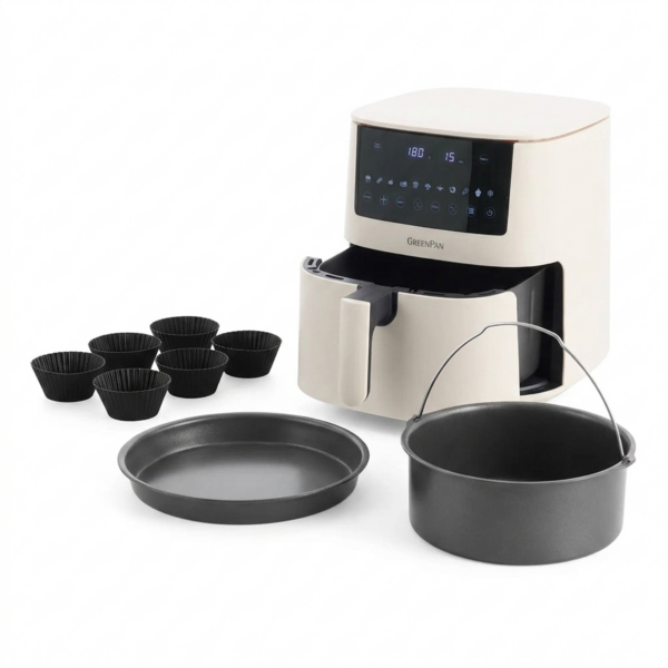 Greenpan Airfryer XXL 1 Basket 7,2L Cream Bistro Greenpan + Gratis bakset