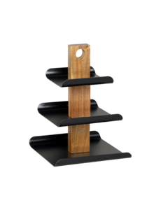 Kesper Etagere acacia 3-laags metaal zwart