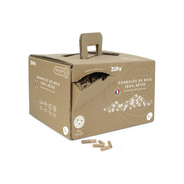 ZiiPa Houtpellets beuken 5kg box met dispenser