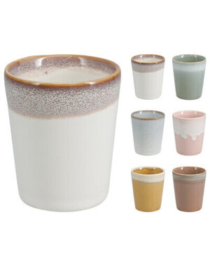 Excellent Houseware Beker 320ml aardewerk 6 assorti