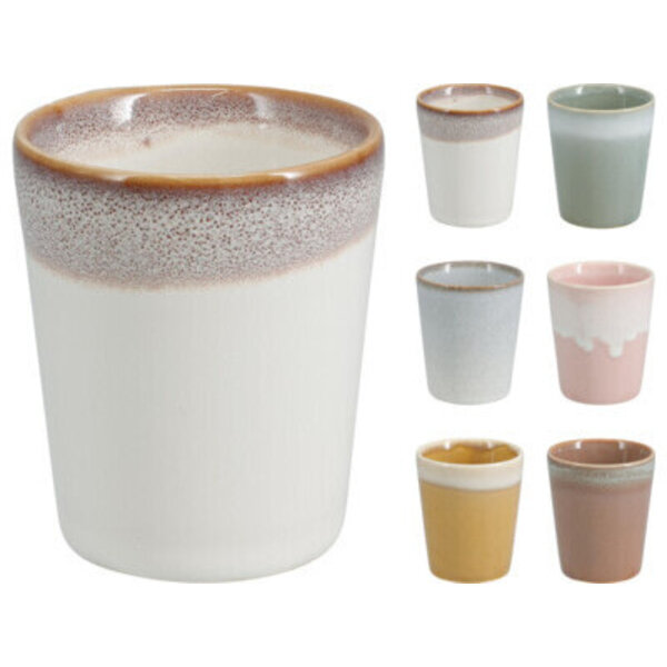 Excellent Houseware Beker 320ml aardewerk 6 assorti
