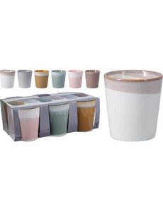 Excellent Houseware Beker 320ml aardewerk 6 assorti set/6
