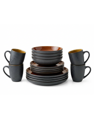 Bitz Serviesset 16-delig Bitz Gastro zwart/amber