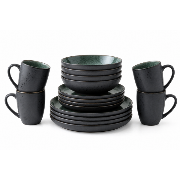 Bitz Serviesset 16-delig Bitz Gastro zwart/groen