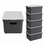 Sunware Opbergbox + deksel 24L set 6 antraciet Sigma home Platte deksel