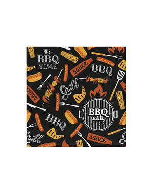  Servet 33x33cm BBQ Party set 20 stuks
