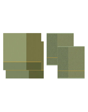 DDDDD Combiset 2 theedoeken + 2 keukendoeken Blend groen