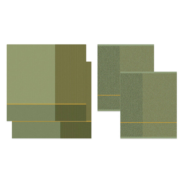 DDDDD Combiset 2 theedoeken + 2 keukendoeken Blend groen