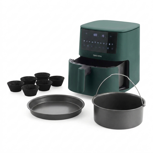 Greenpan Airfryer XXL 1 Basket 7,2L Pine Green Bistro Greenpan + Bakset