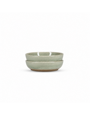 Salt en Pepper Bord diep 23xH5cm groen Cameo set van 2