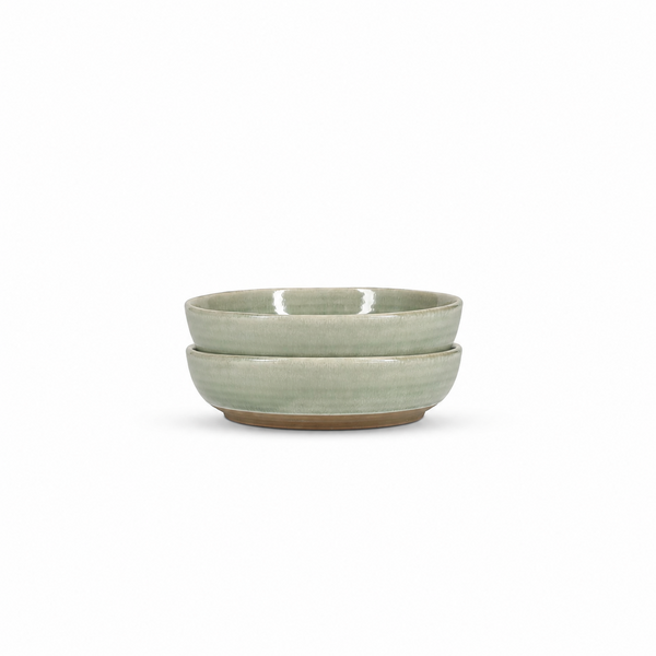Salt en Pepper Bord diep 23xH5cm groen Cameo set van 2
