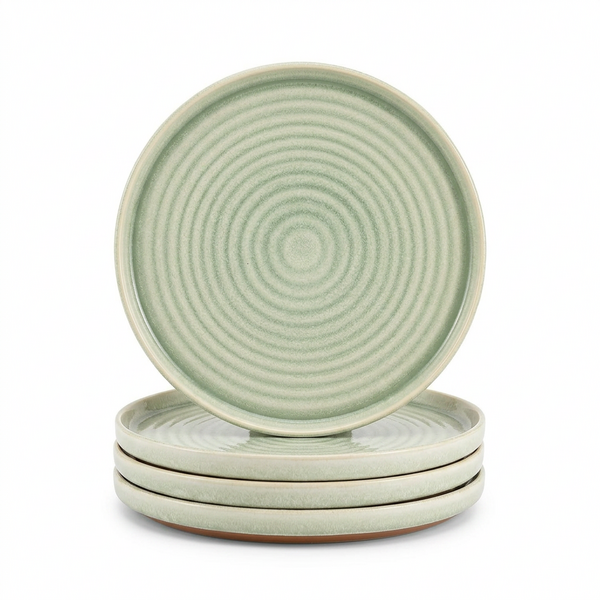 Salt en Pepper Bord plat 21,5cm groen Cameo set van 4