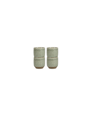 Salt en Pepper Eierdopje 5xH5cm groen Cameo set van 4