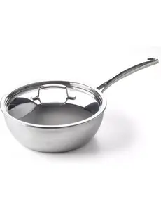 BK Cookware Sauteuse - Hapjespan met deksel 24cm conisch Superior Tri-Ply