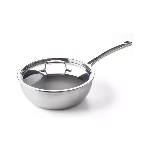 BK Cookware Sauteuse - Hapjespan met deksel 24cm conisch Superior Tri-Ply