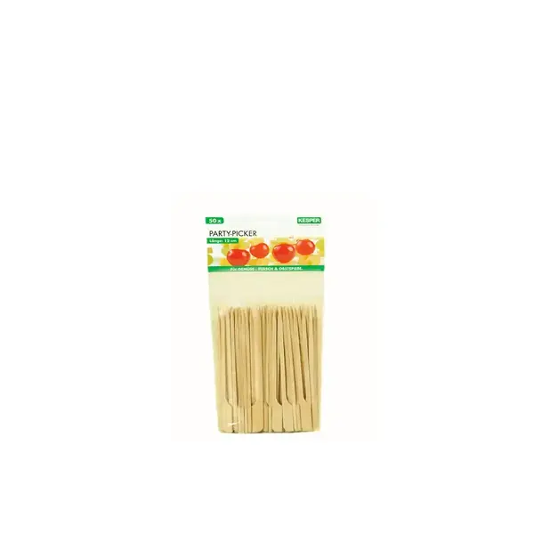 Kesper Bamboe pin - Party prikker 12cm set/50