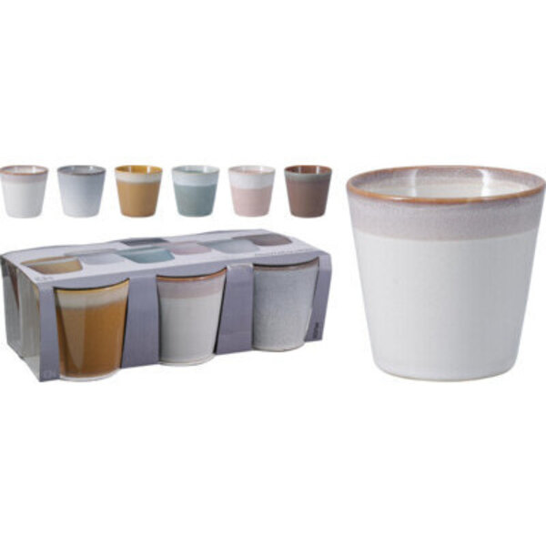 Excellent Houseware Beker 225ml aardewerk set/6